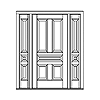 5-panel with 3-panel "sidelites"
Unit Dimension 70-5/8" x 85-5/8"
Door Dimension 40" x 83-1/4"
Panel - raised
Glazing - none